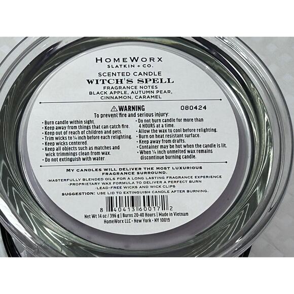 HomeWorx by Slatkin & Co. Halloween Witch’s Spell Scented Candle 14 oz. New - Picture 7 of 13